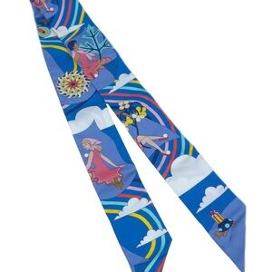 Hermès "Carrés Volants" silk twilly scarf